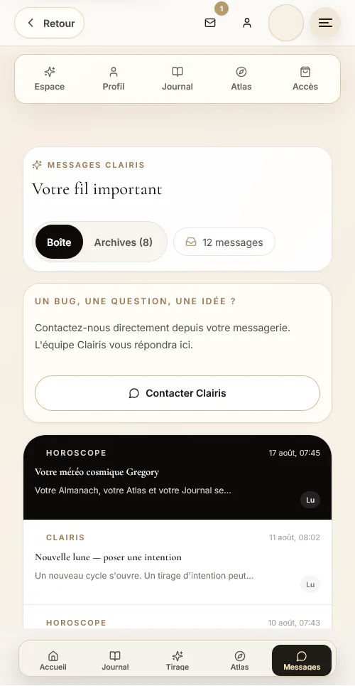 Capture du projet Clairis